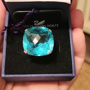 Swarovski Merlin Ring Blue Topaz sz 7